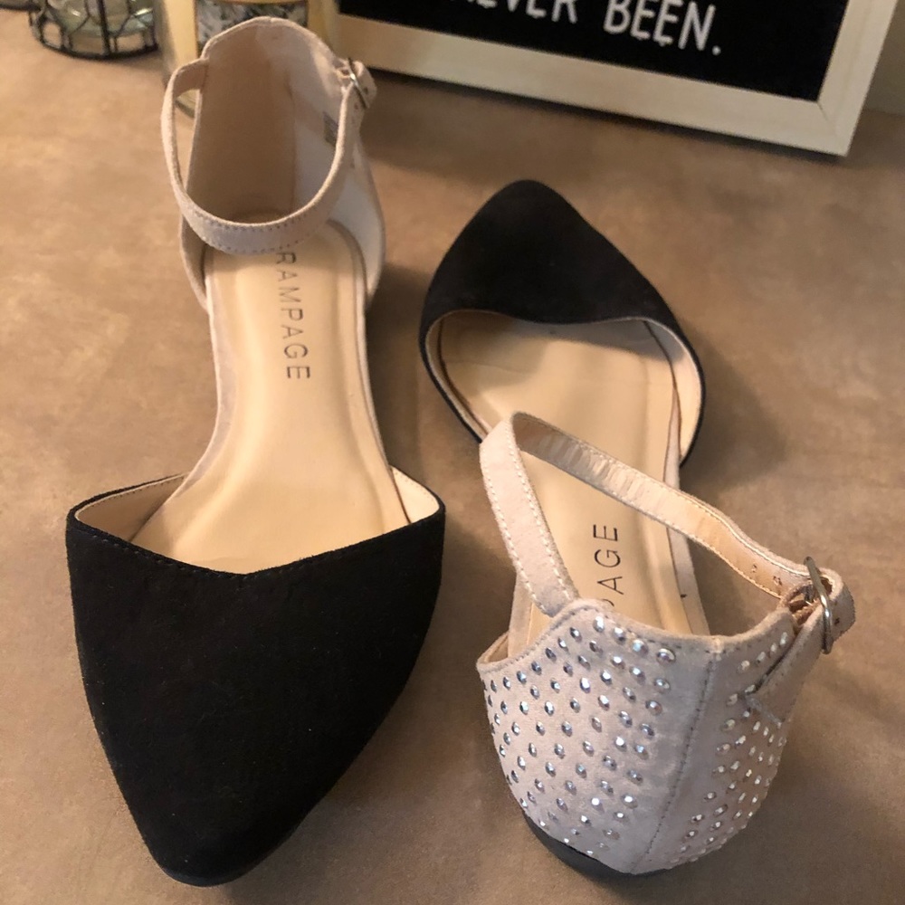 Rampage Damara Cutout Flats with Ankle Straps